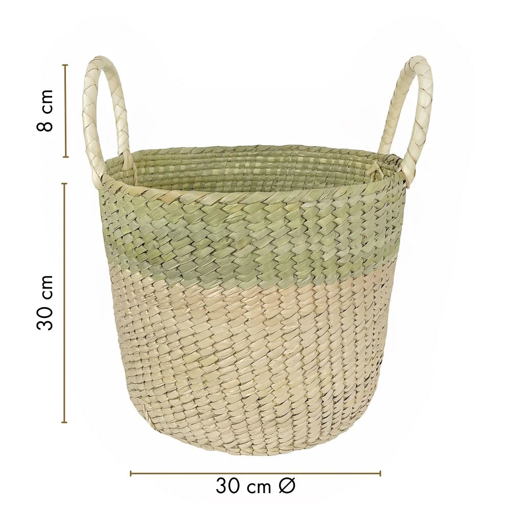 Medidas de canasta cesto de palma