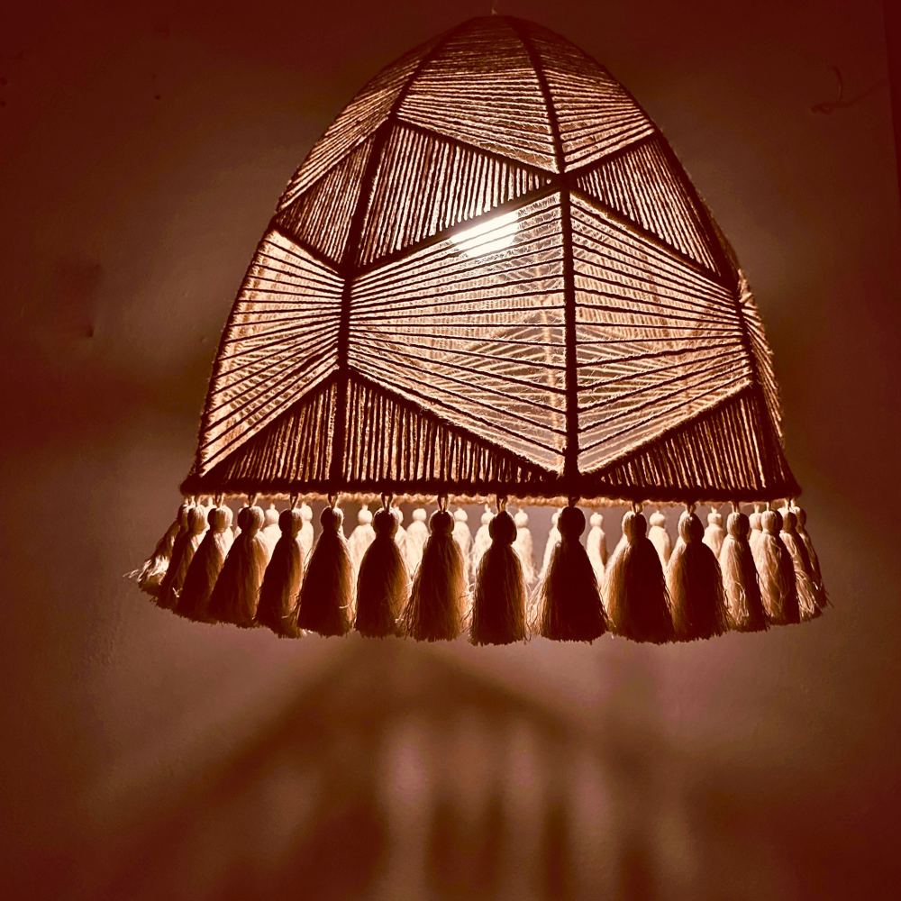 ORIÓN Lámpara Yute Borlas