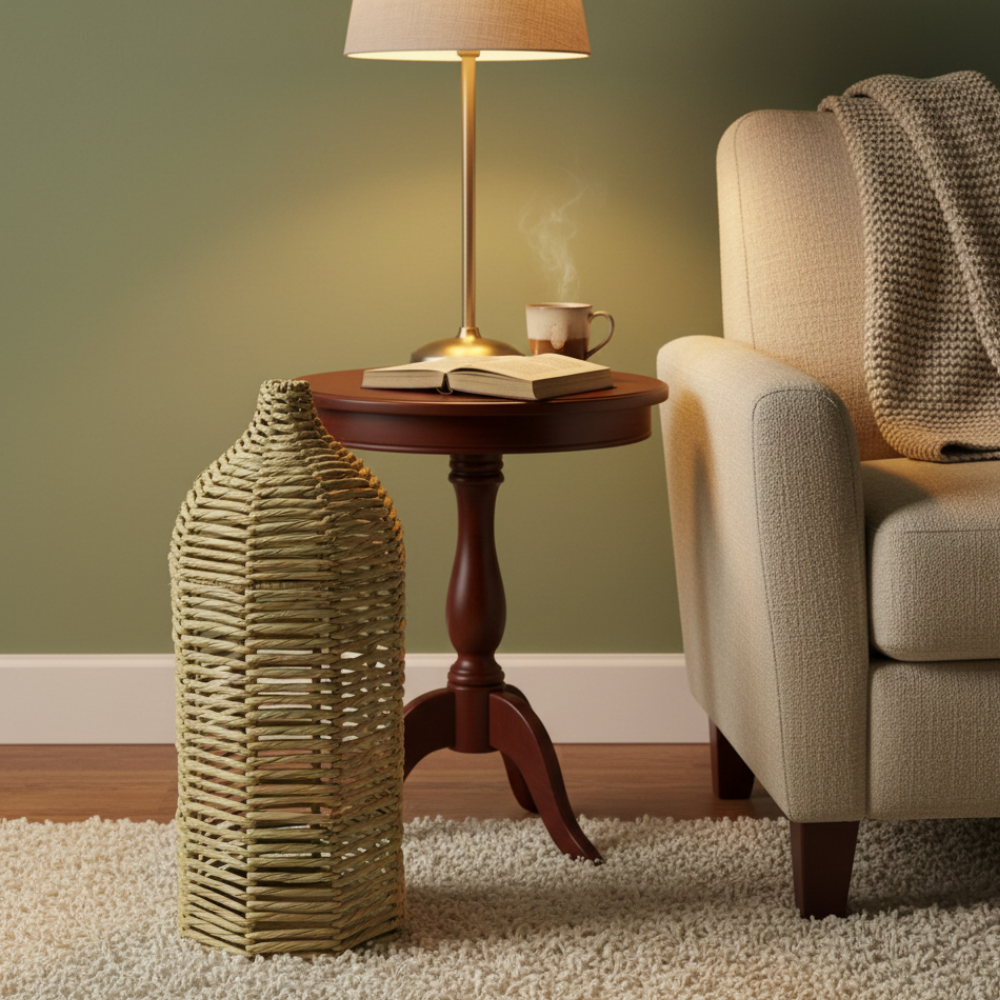 Jarrón de tule artesanal. ESTERO