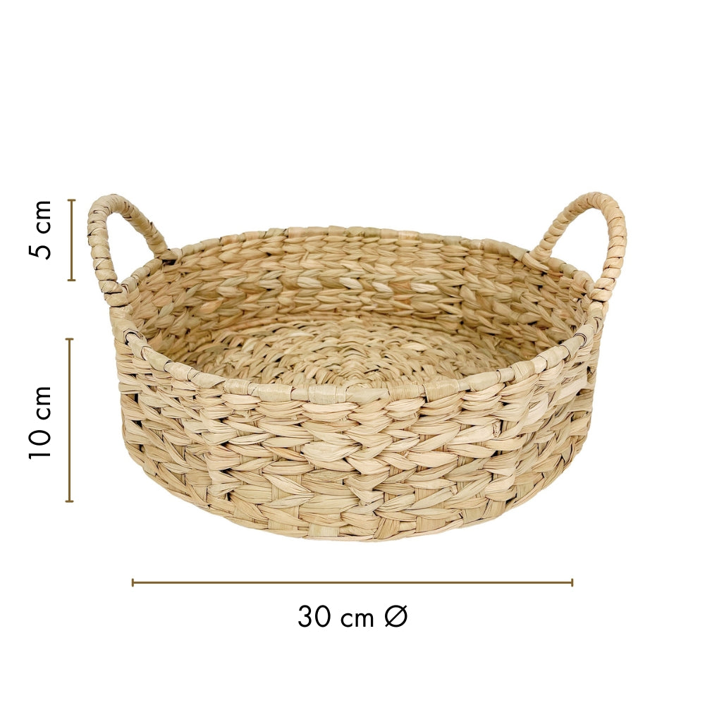 Charola bandeja circular tejida de tule