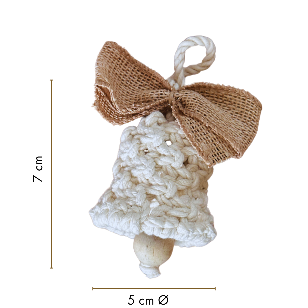 Adorno Navideño de Macramé - Campana