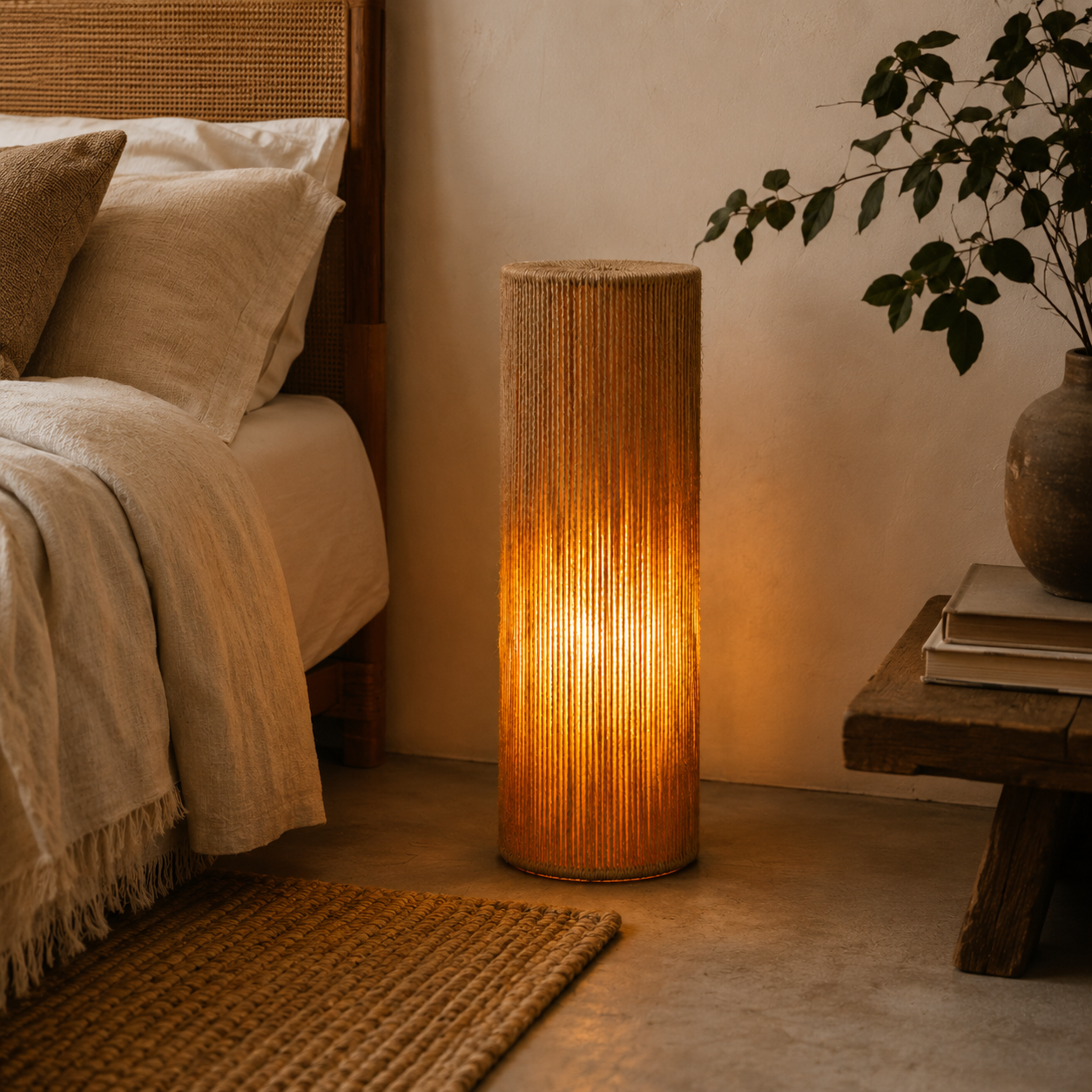 Jute floor lamp