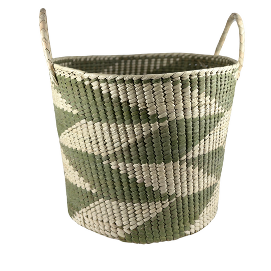 Zigzag olive palm basket