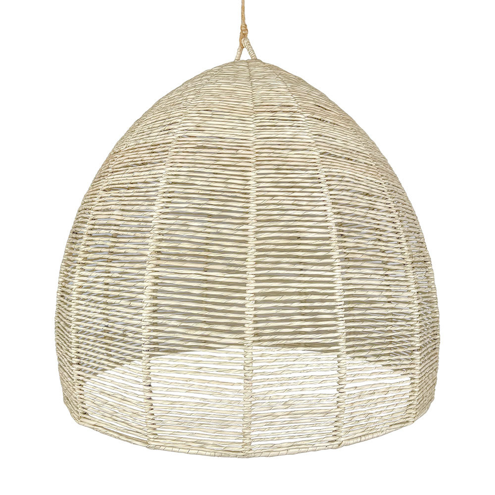 Pantalla lámpara tejida de palma