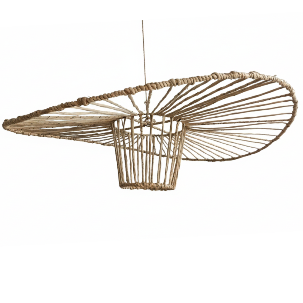 Pendant lamp made of cattail. OLAS