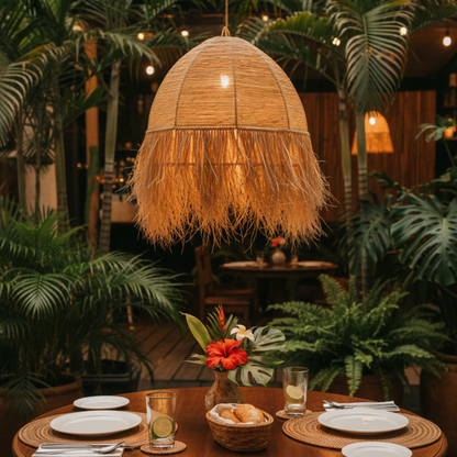 Lámpara colgante de palma. SELVA