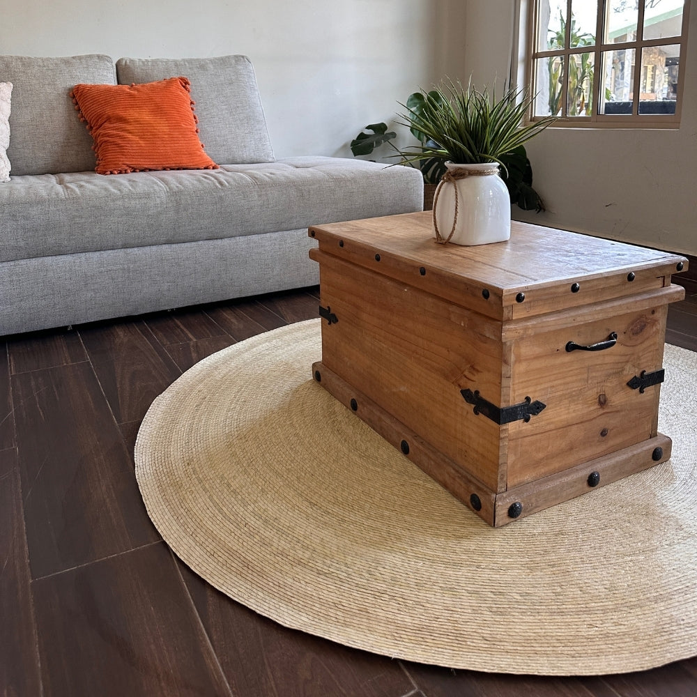 Tapete Circular de Palma Natural