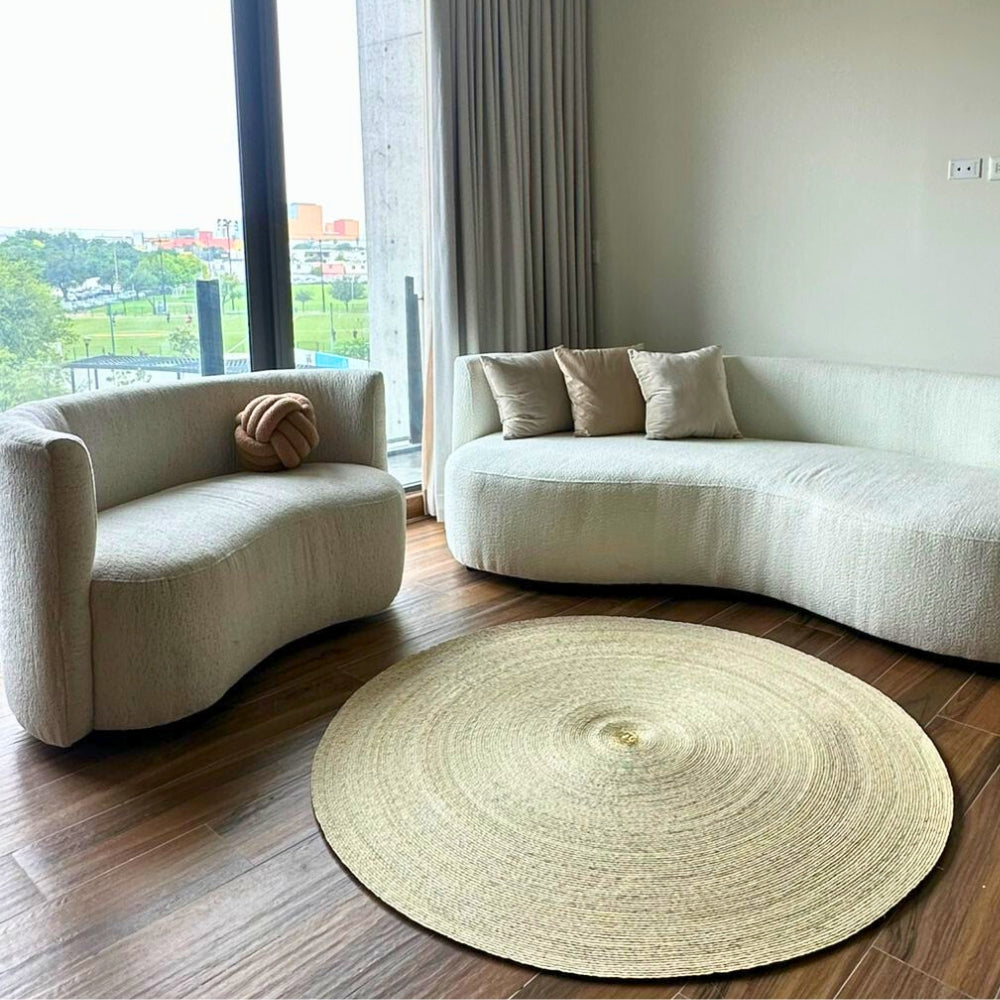 Tapete Circular de Palma Natural