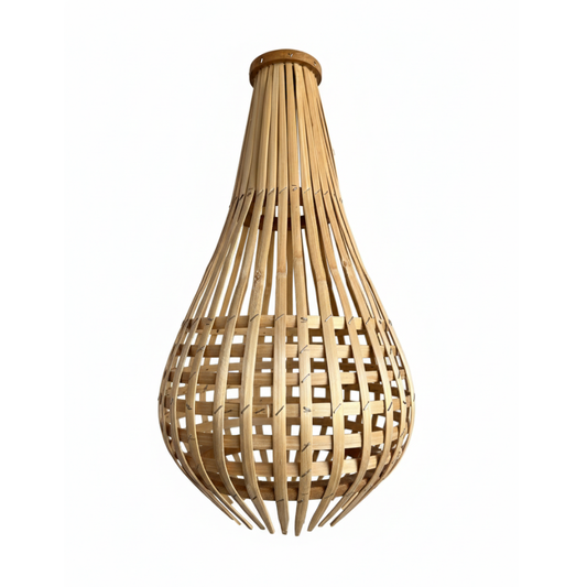 Pantalla colgante tejida de carrizo