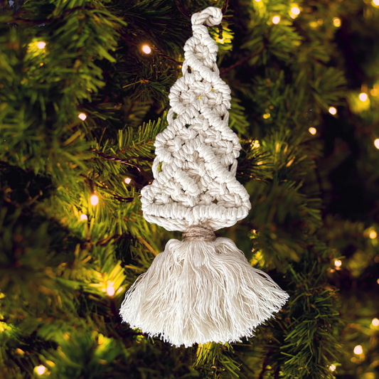 Adorno Navideño Pino en Macramé