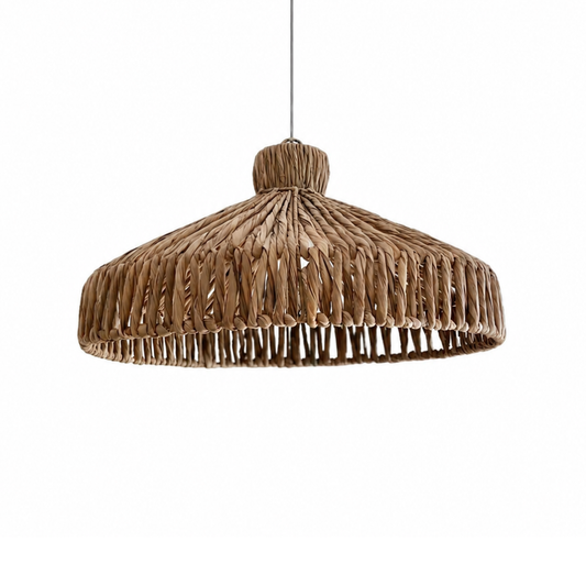 Pendant lamp made of cattail. ARRECIFE