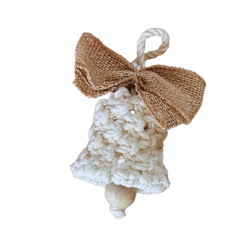 Adorno Navideño de Macramé - Campana
