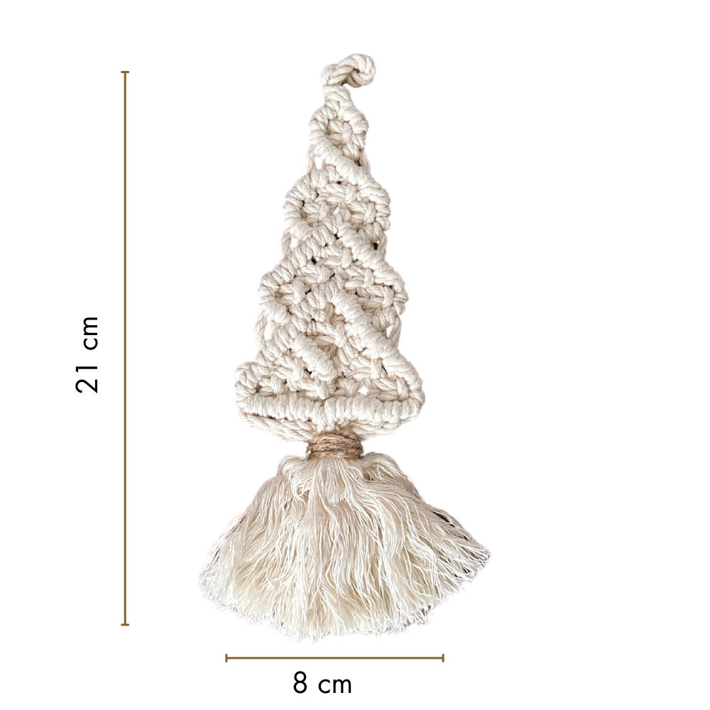 SET 6 ADORNOS NAVIDEÑOS EN MACRAMÉ PARA PINO O REGALO