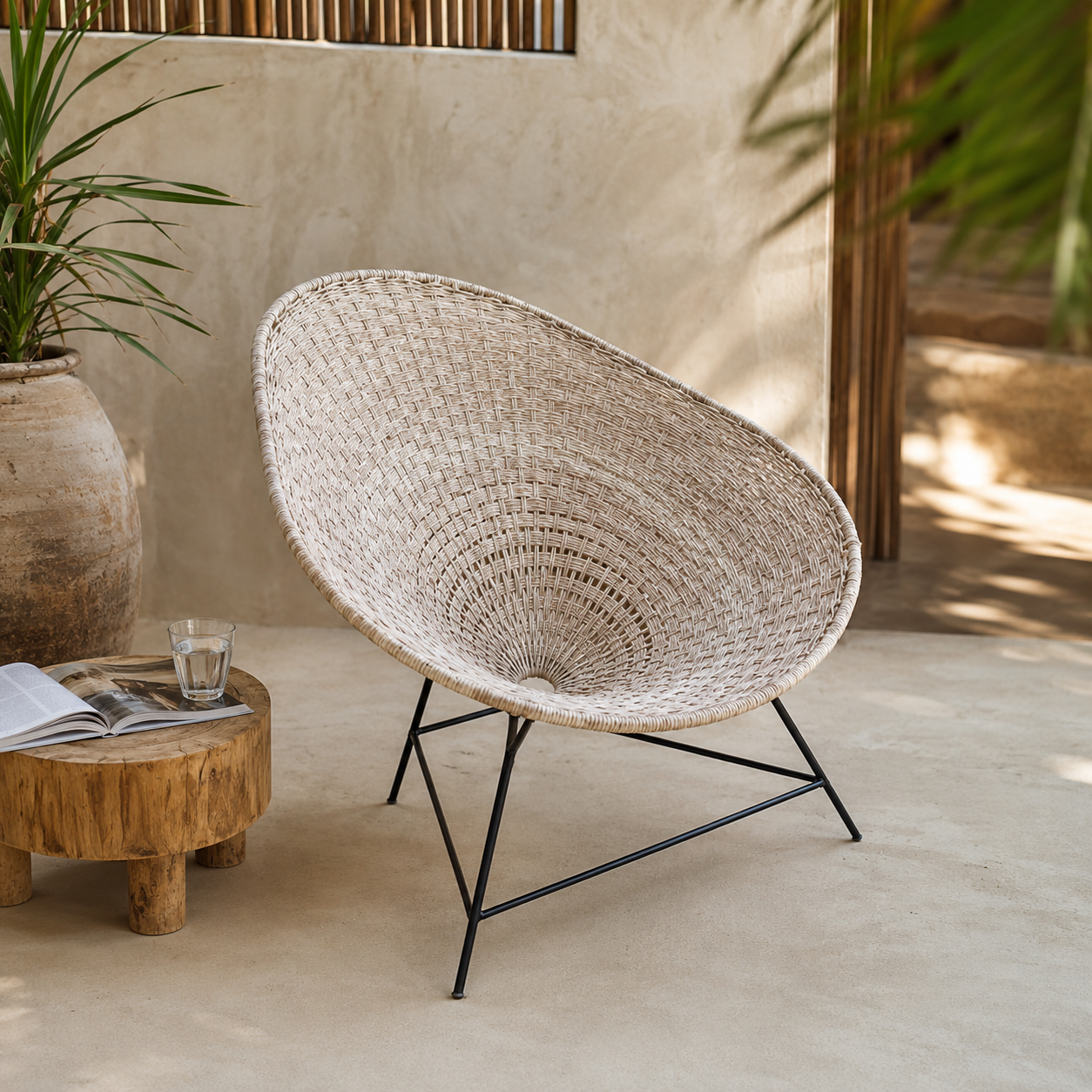 Silla acapulco tejida de palma