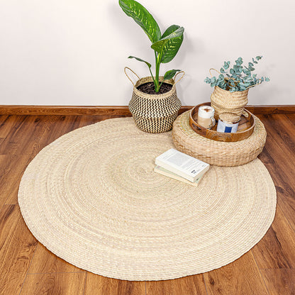 Tapete Circular de Palma Natural