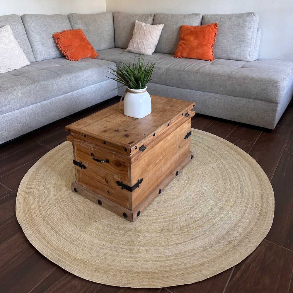 Tapete Circular de Palma Natural