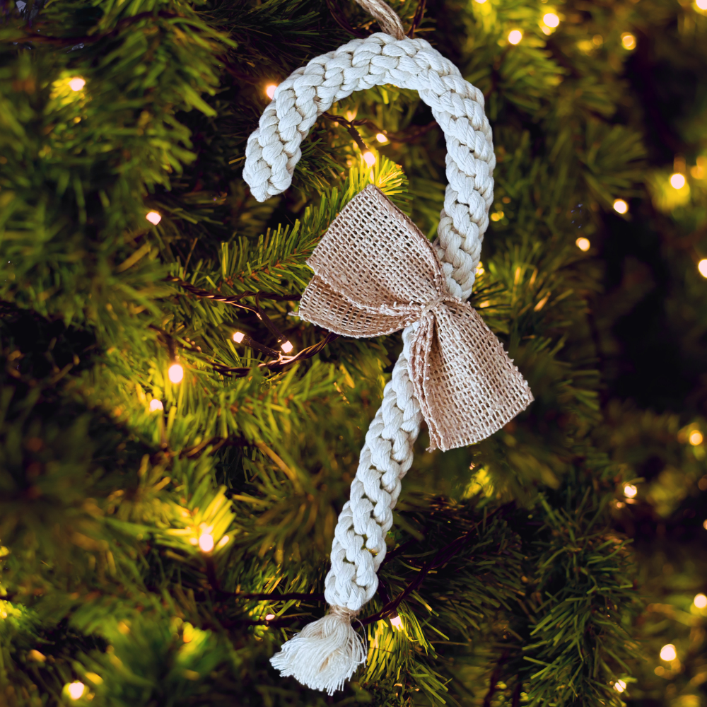 SET 6 ADORNOS NAVIDEÑOS EN MACRAMÉ PARA PINO O REGALO