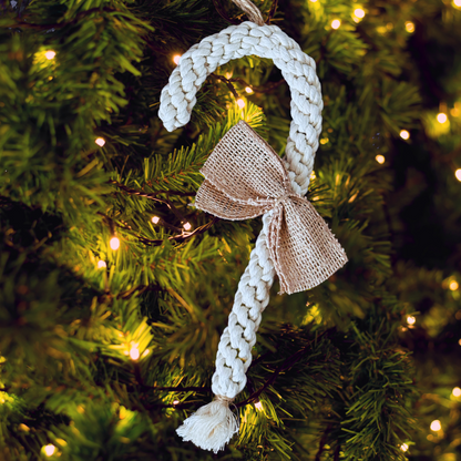 SET 6 ADORNOS NAVIDEÑOS EN MACRAMÉ PARA PINO O REGALO